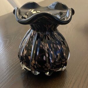 Black and Gold Glass Vase